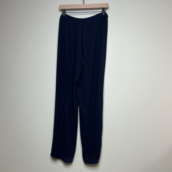 Eileen Fisher 100% Silk Navy Blue Flowy Pants Size S Minimalist - Picture 4 of 10
